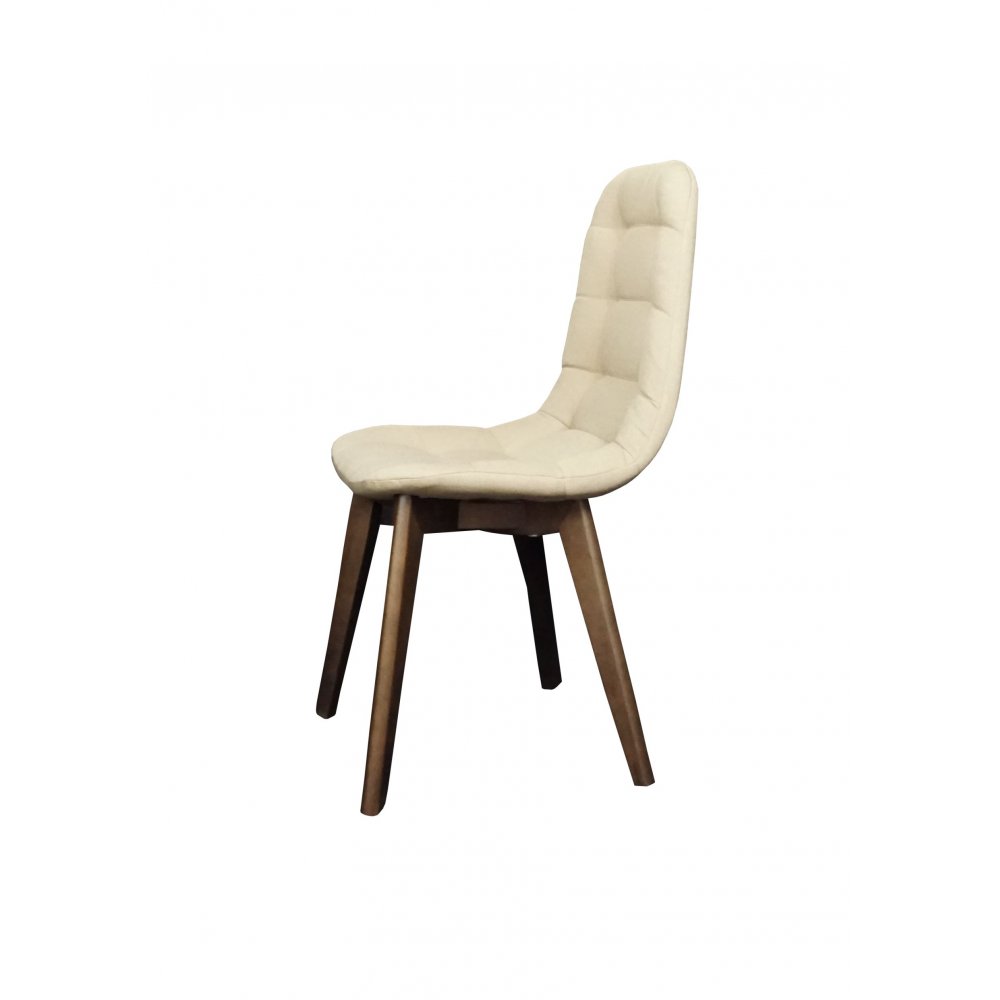 Καρέκλα "BUCKET" από μασίφ ξύλο σε χρώμα καρυδί-μπεζ 46x42x93