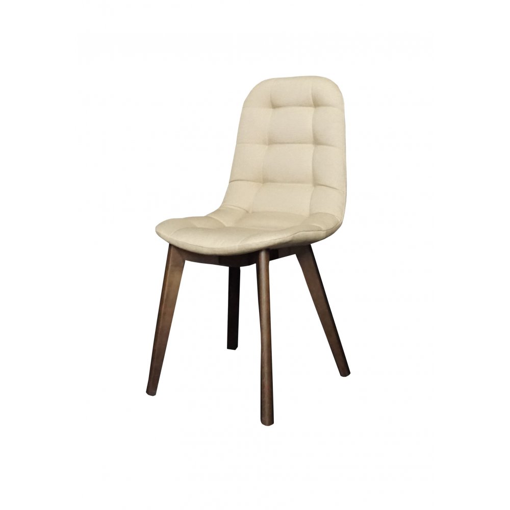 Καρέκλα "BUCKET" από μασίφ ξύλο σε χρώμα καρυδί-μπεζ 46x42x93