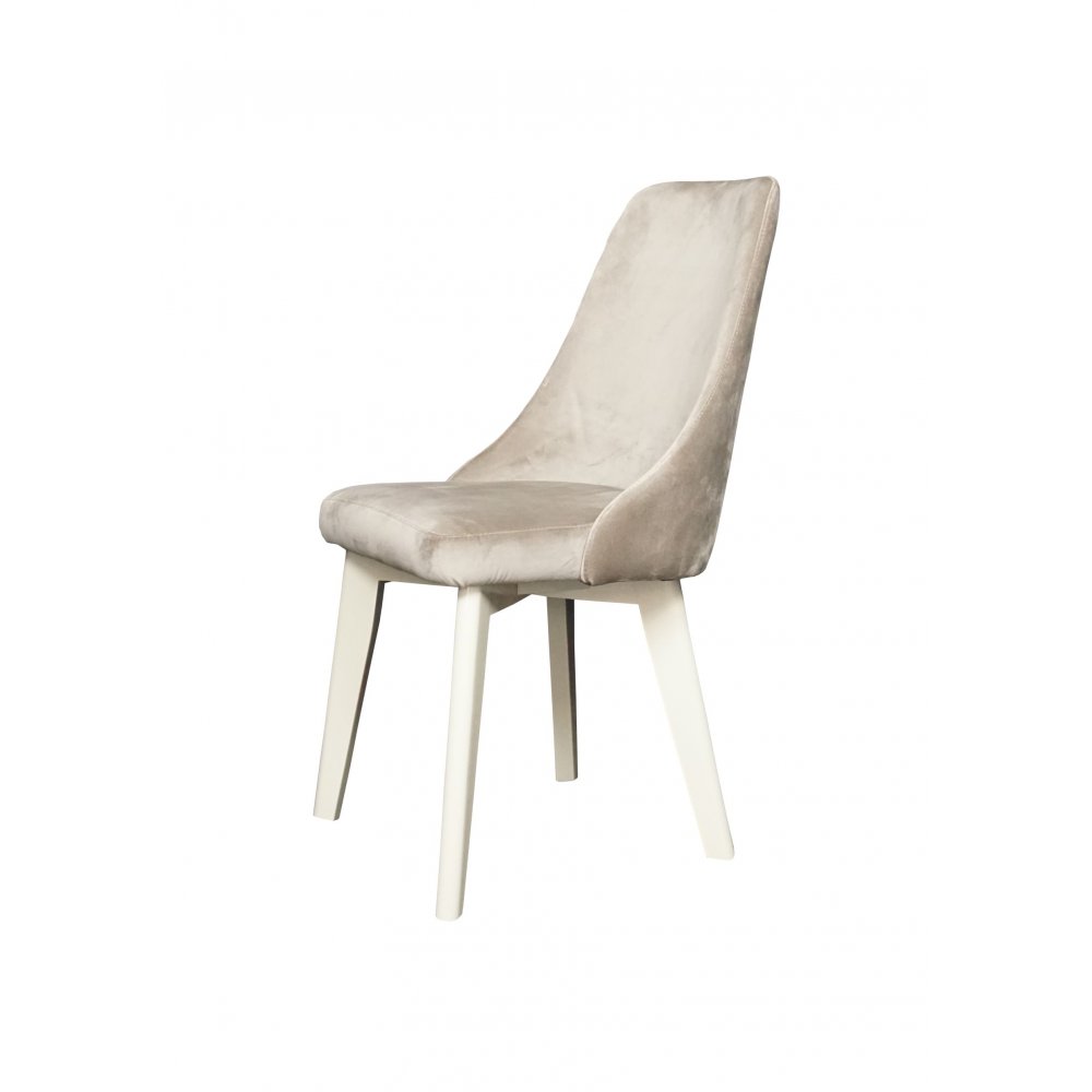 Καρέκλα "LIZA" από μασίφ ξύλο σε χρώμα λευκό-εκρού 44x45x92