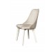 Καρέκλα "LIZA" από μασίφ ξύλο σε χρώμα λευκό-εκρού 44x45x92