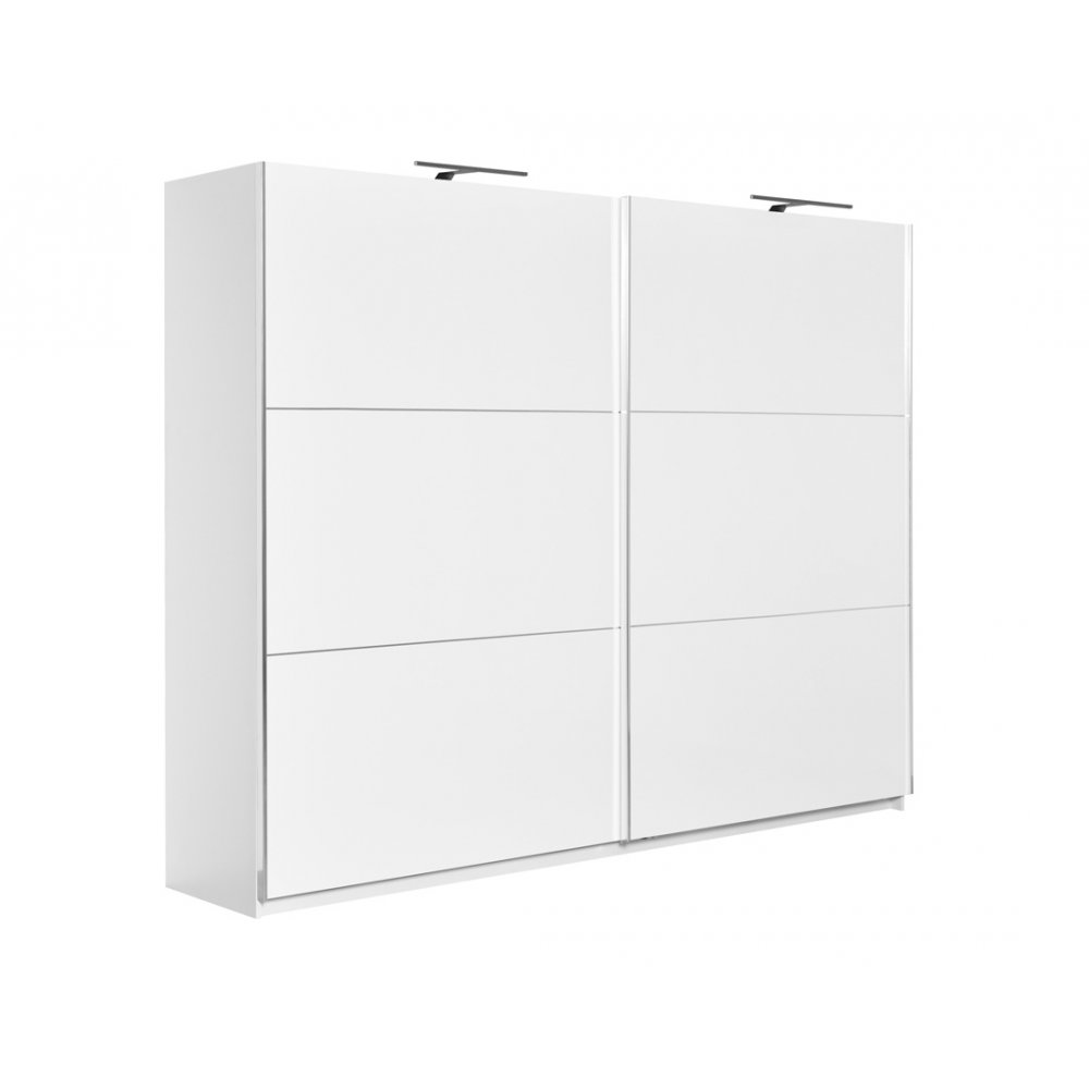 Ντουλάπα "ELEGANCE LINE" βαρέως τύπου δίφυλλη συρόμενη σε λευκό γυαλιστερό χρώμα 269x64x221.5