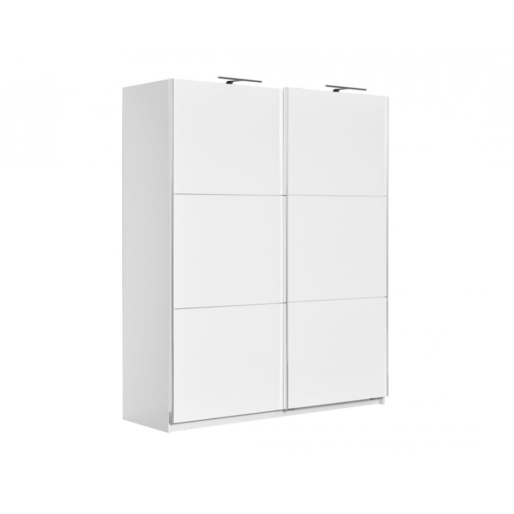 Ντουλάπα "ELEGANCE LINE" βαρέως τύπου δίφυλλη συρόμενη σε λευκό γυαλιστερό χρώμα 179x64x221.5