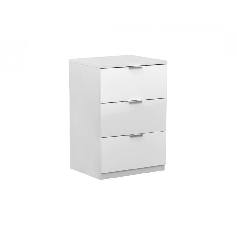 Κομοδίνο "ELEGANCE LINE" σε γυαλιστερό λευκό χρώμα 45x38x67