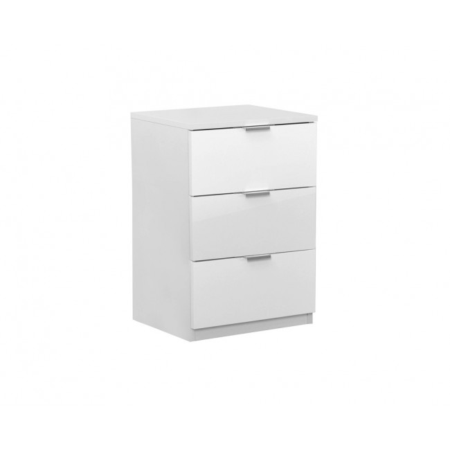 Κομοδίνο "ELEGANCE LINE" σε γυαλιστερό λευκό χρώμα 45x38x67