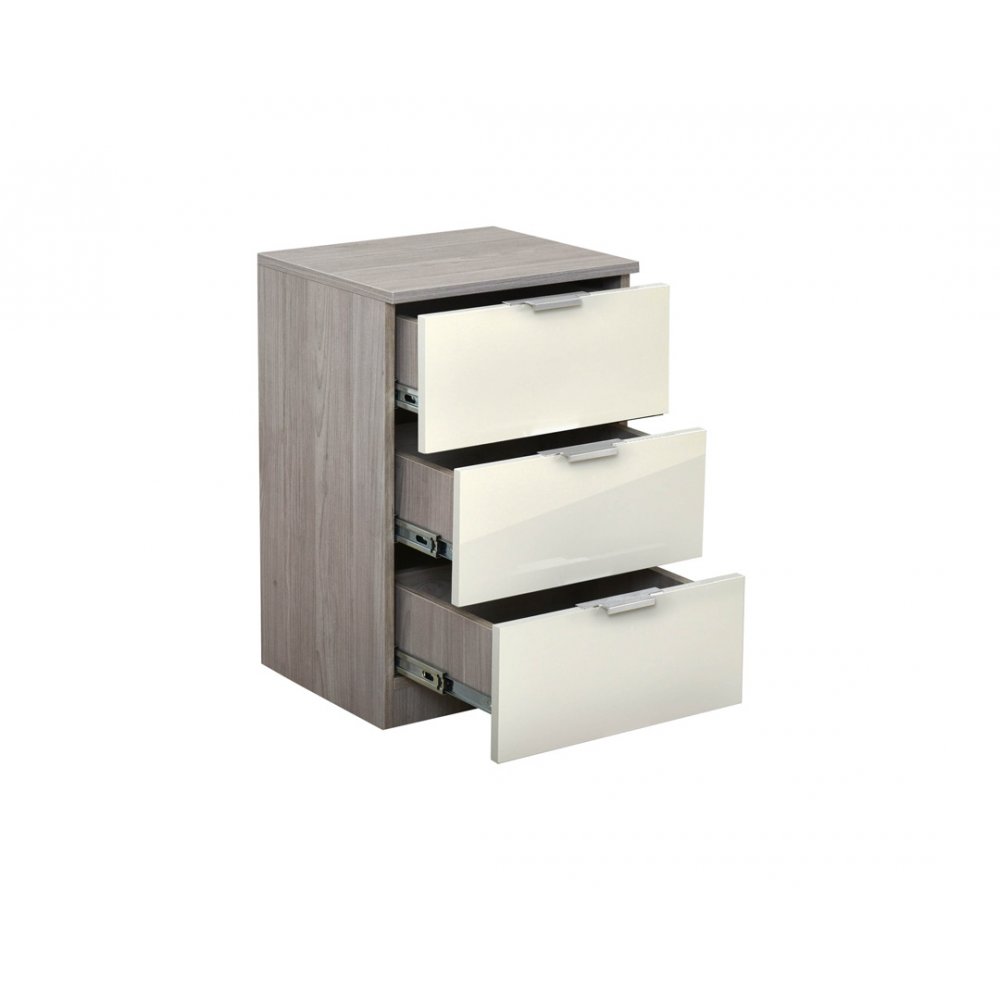 Κομοδίνο "ELEGANCE LINE" σε γυαλιστερό μπεζ της άμμου χρώμα 45x38x67