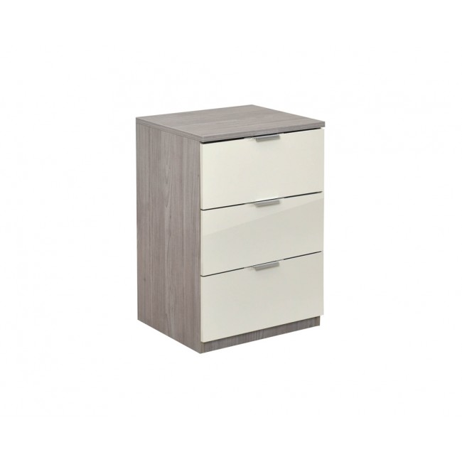 Κομοδίνο "ELEGANCE LINE" σε γυαλιστερό μπεζ της άμμου χρώμα 45x38x67