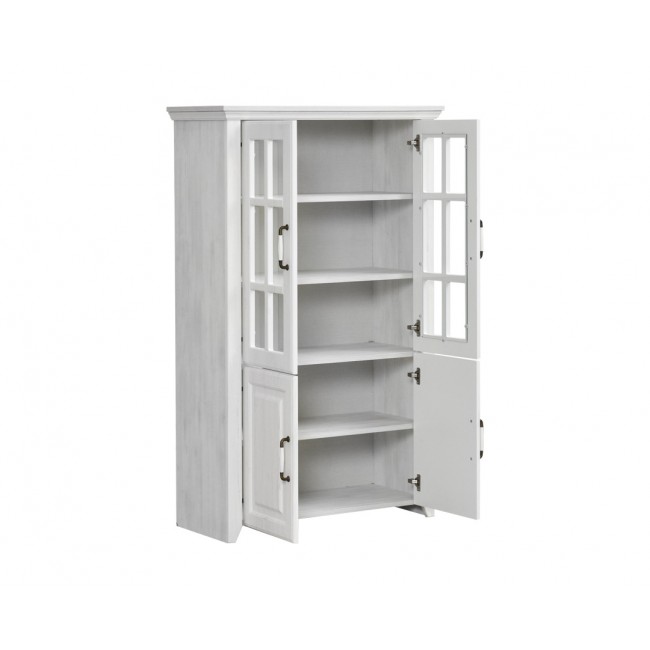 Βιτρίνα "RUSTIC" από mdf σε ρουστίκ λευκό χρώμα 91x41x148