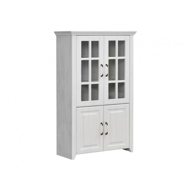 Βιτρίνα "RUSTIC" από mdf σε ρουστίκ λευκό χρώμα 91x41x148