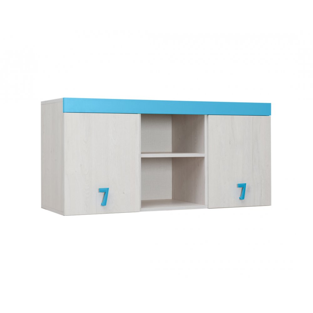 Ραφιέρα γραφείου "NUMERO" σε λευκό-μπλε χρώμα 120x42x57,5