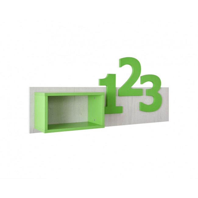 Ράφι "NUMERO" σε λευκό-πράσινο χρώμα 120x22x54