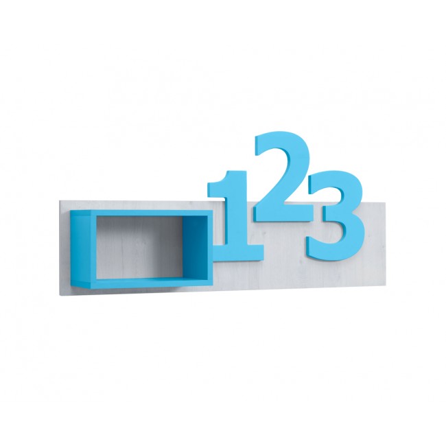 Ράφι "NUMERO" σε λευκό-μπλε χρώμα 120x22x54