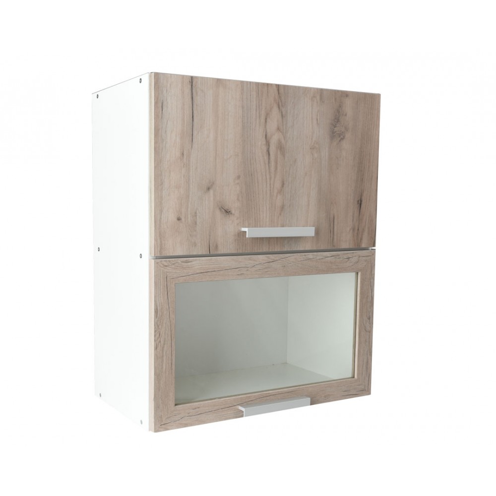 Κρεμαστό ντουλάπι κουζίνας "ΙΝ" σε γκρι δρύς χρώμα 60x31x72