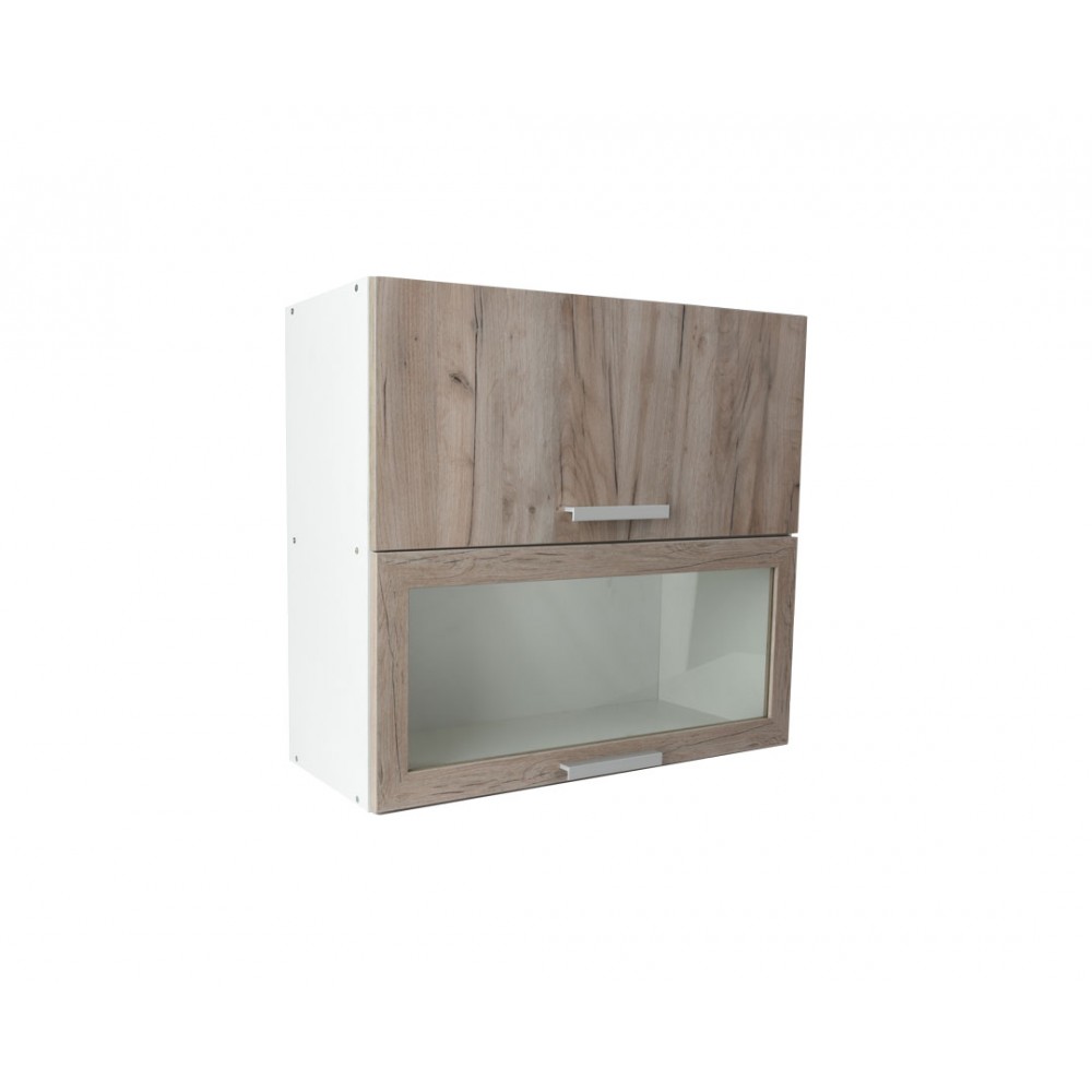 Κρεμαστό ντουλάπι κουζίνας "ΙΝ" σε γκρι δρύς χρώμα 80x31x72