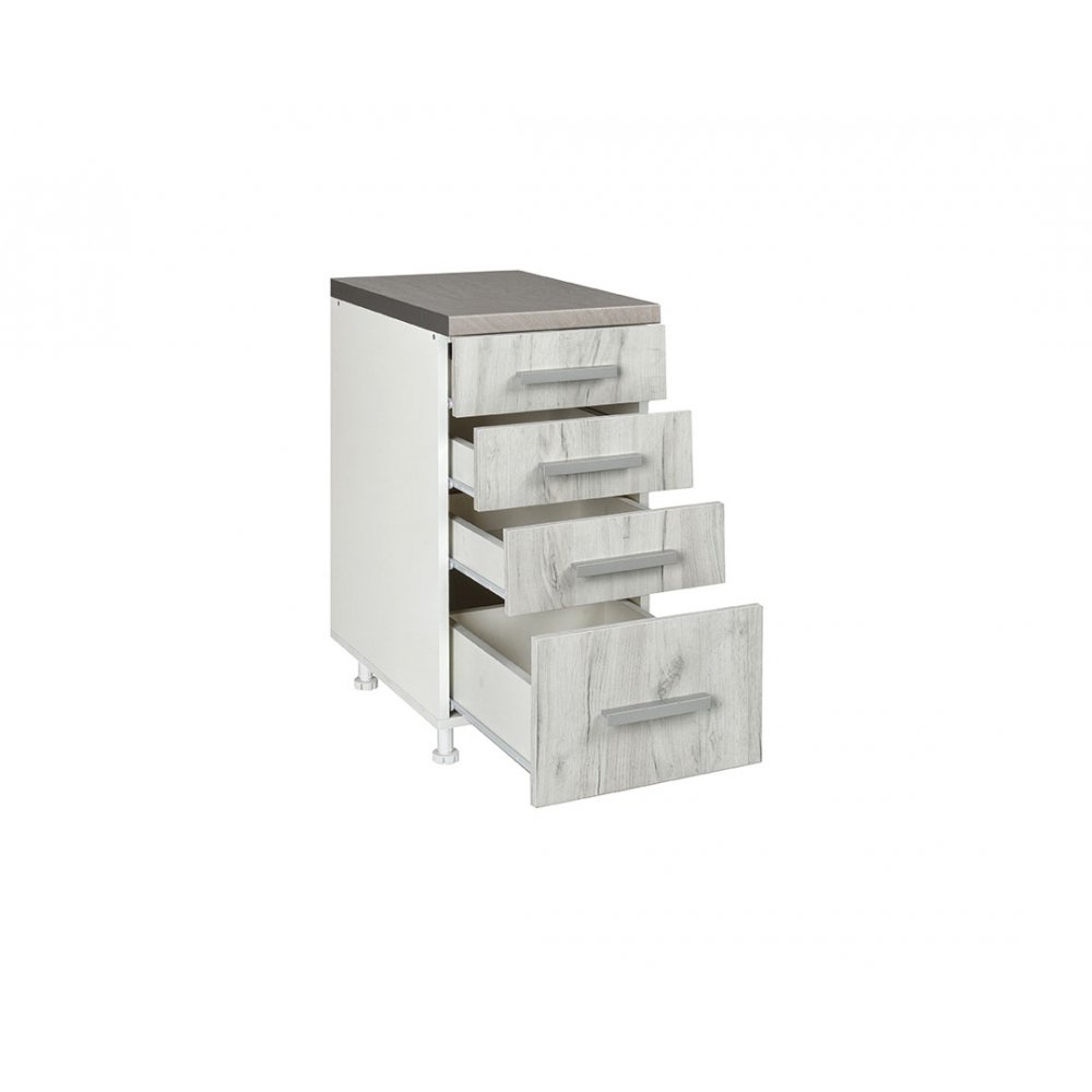 Συρταριέρα κουζίνας "ΙΝ" σε χρώμα λευκό δρύς 40x60x85