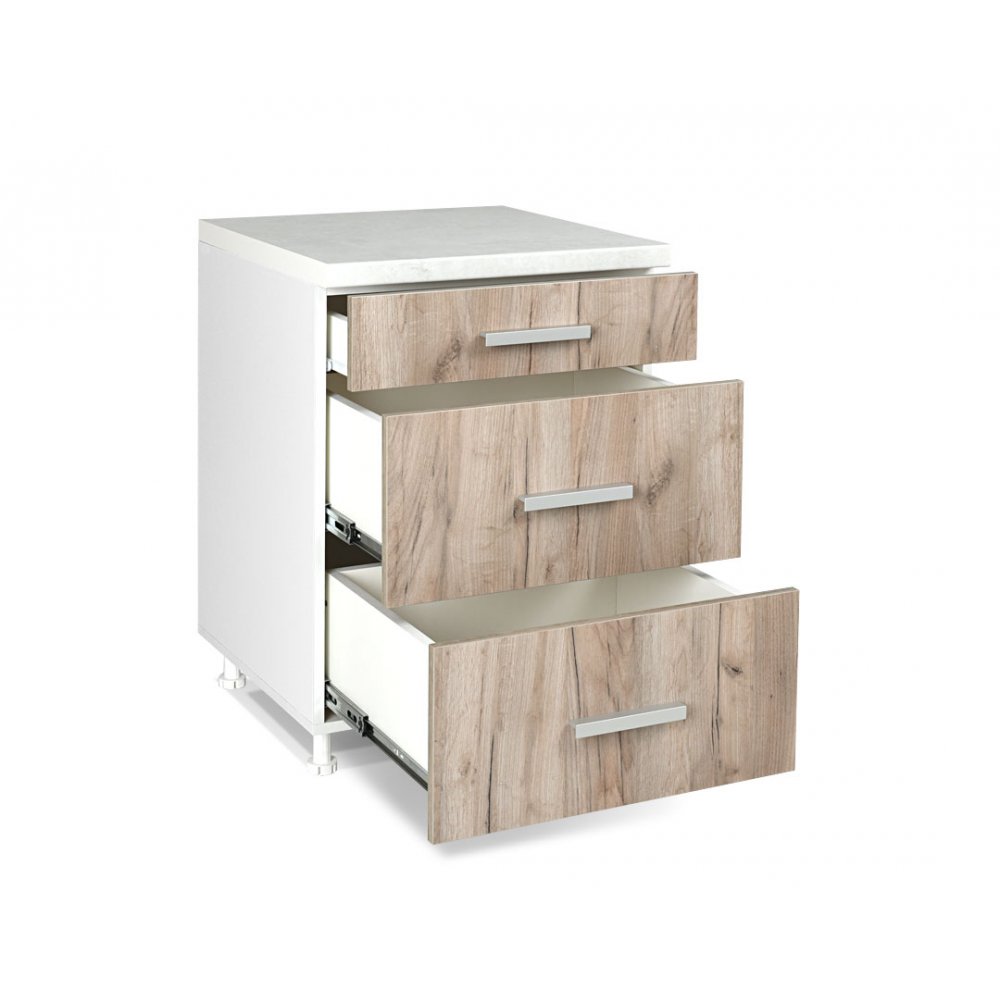 Συρταριέρα κουζίνας "ΙΝ" σε χρώμα γκρι δρύς 60x60x85