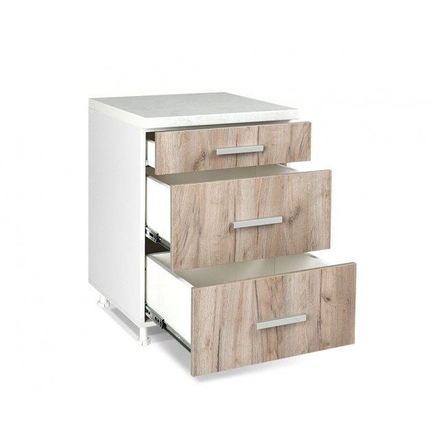 Συρταριέρα κουζίνας "ΙΝ" σε χρώμα γκρι δρύς 60x60x85