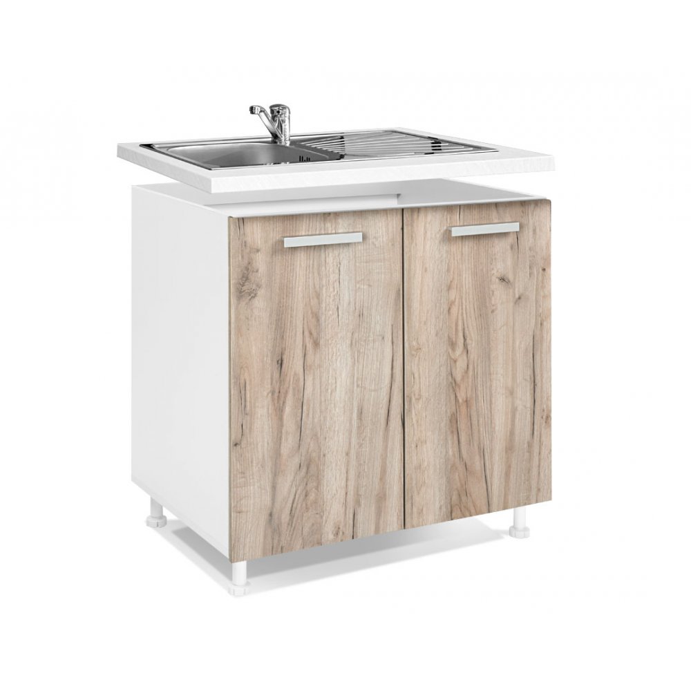 Nτουλάπι νεροχύτη "ΙΝ" σε γκρι δρύς χρώμα 80x55x82