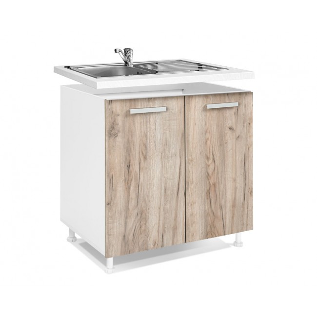 Nτουλάπι νεροχύτη "ΙΝ" σε γκρι δρύς χρώμα 80x55x82