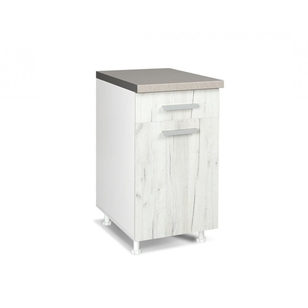 Ντουλάπι κουζίνας "ΙΝ" με συρτάρι σε λευκό δρύς χρώμα 45x60x85