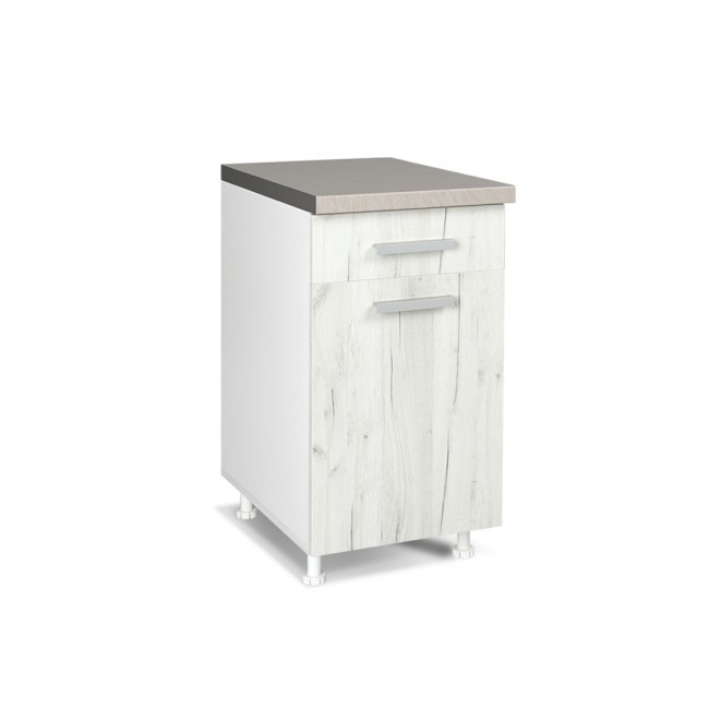 Ντουλάπι κουζίνας "ΙΝ" με συρτάρι σε λευκό δρύς χρώμα 45x60x85