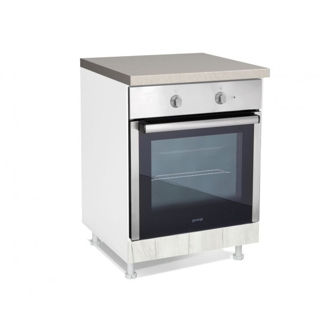 Κάτω ντουλάπι κουζίνας "ΙΝ" για ενσωματωμένο φούρνο σε λευκό δρύς χρώμα 60x60x85