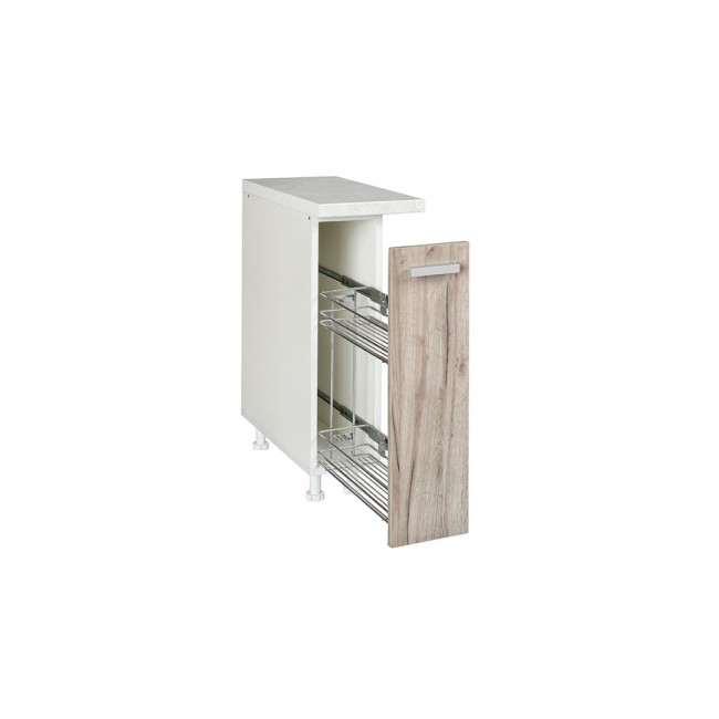 Κάτω συρτάρι αποθήκευσης "ΙΝ" σε γκρι δρύς χρώμα 20x60x85