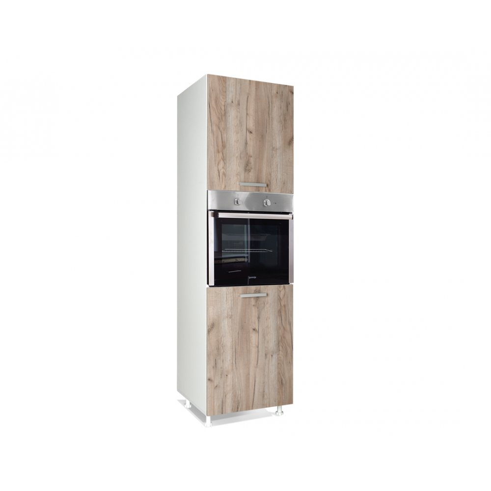 Ντουλάπι κουζίνας όρθιο "ΙΝ" σε γκρι δρύς χρώμα 60x57x222