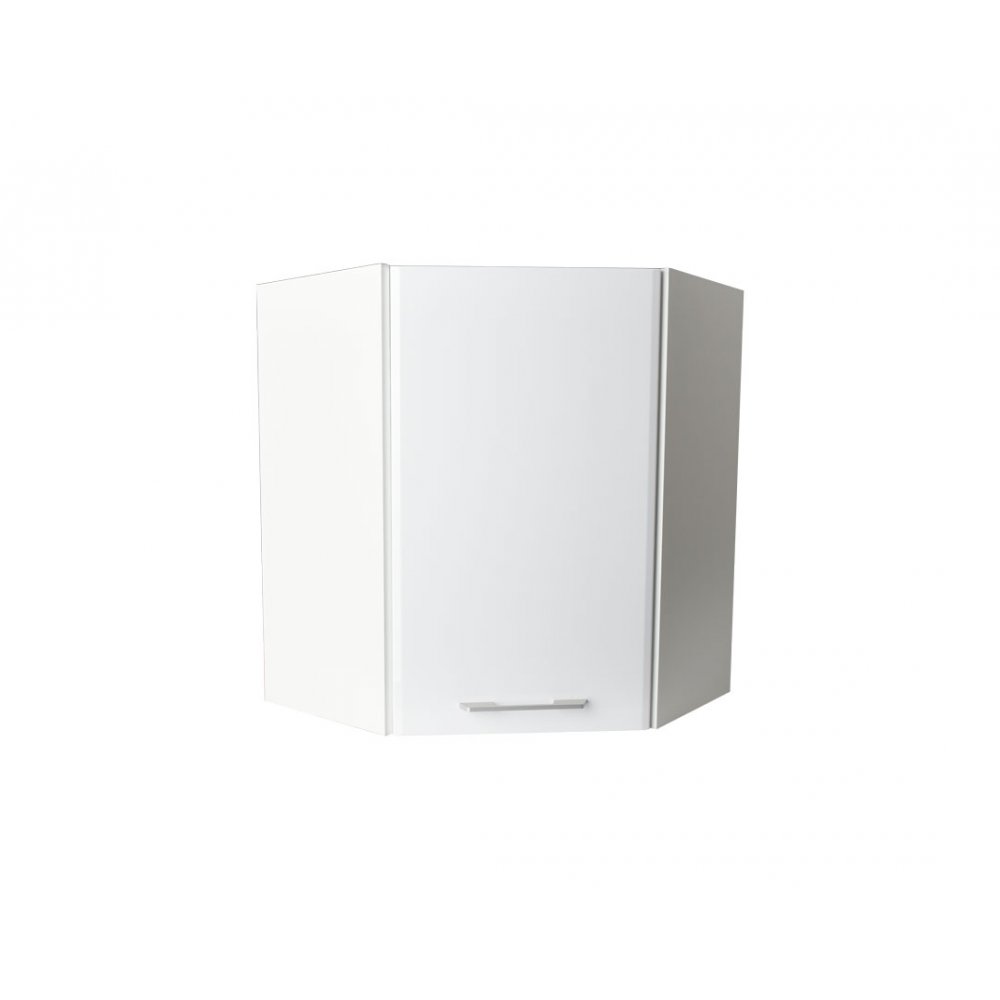 Γωνιακό επιτοίχιο ντουλάπι "IN MDF" σε λευκό γυαλιστερό χρώμα 60/31x60/31x72