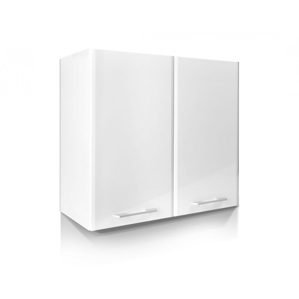 Πάνω ντουλάπι κουζίνας "IN MDF" σε λευκό γυαλιστερό χρώμα 80x31x72