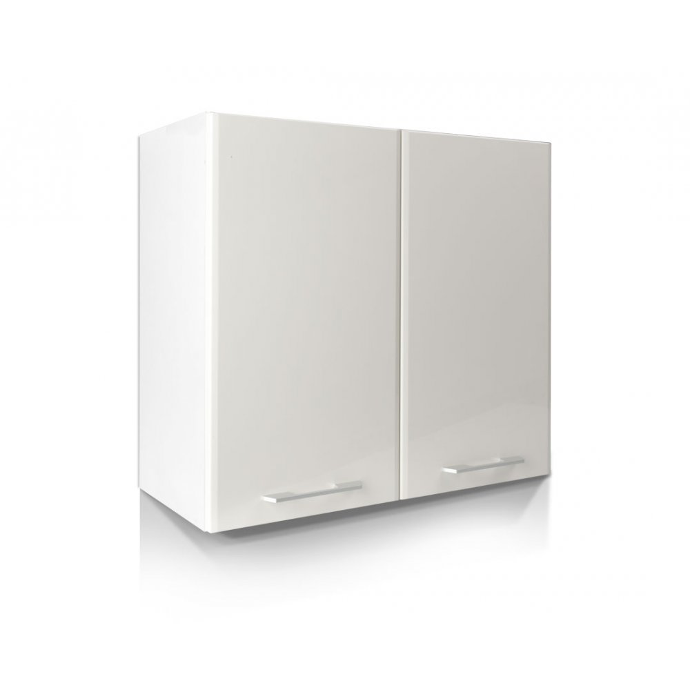 Πάνω ντουλάπι κουζίνας "IN MDF" σε μπεζ γυαλιστερό χρώμα 80x31x72