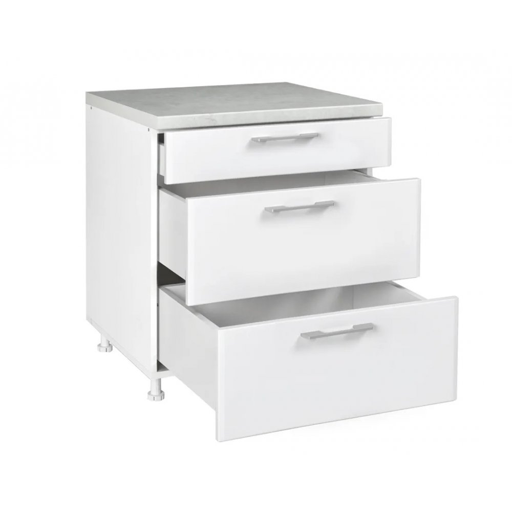 Συρταριέρα κουζίνας "IN MDF" σε χρώμα λευκό γυαλιστερό 40x60x85