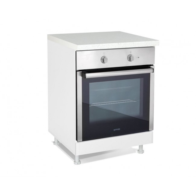 Κάτω ντουλάπι κουζίνας "IN MDF" για ενσωματωμένο φούρνο σε λευκό γυαλιστερό χρώμα 60x60x85