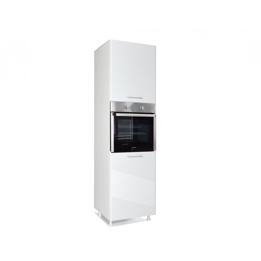 Ντουλάπι κουζίνας όρθιο "IN MDF" σε λευκό γυαλιστερό χρώμα 60x57x222