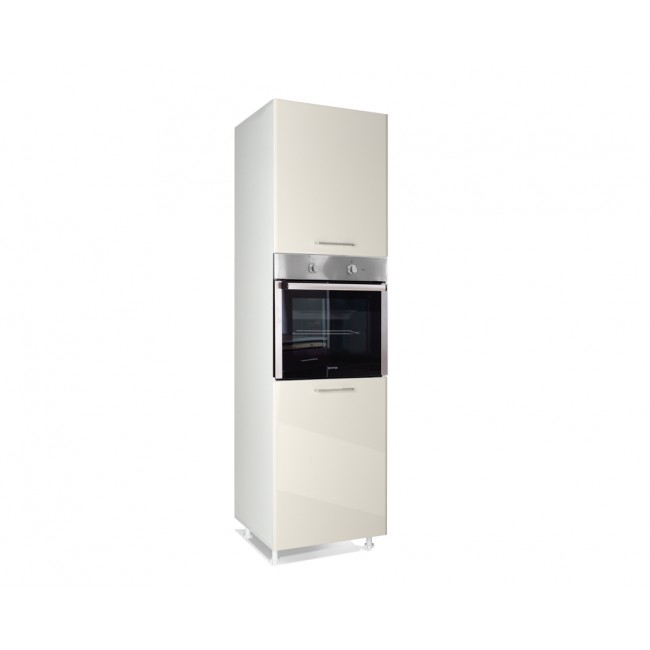 Ντουλάπι κουζίνας όρθιο "IN MDF" σε μπεζ γυαλιστερό χρώμα 60x57x222