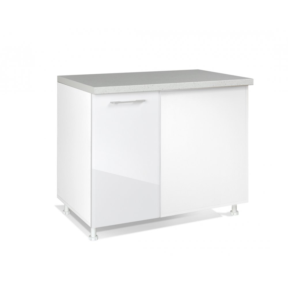 Κάτω ντουλάπι κουζίνας "IN MDF" σε λευκό γυαλιστερό χρώμα 100x60x85