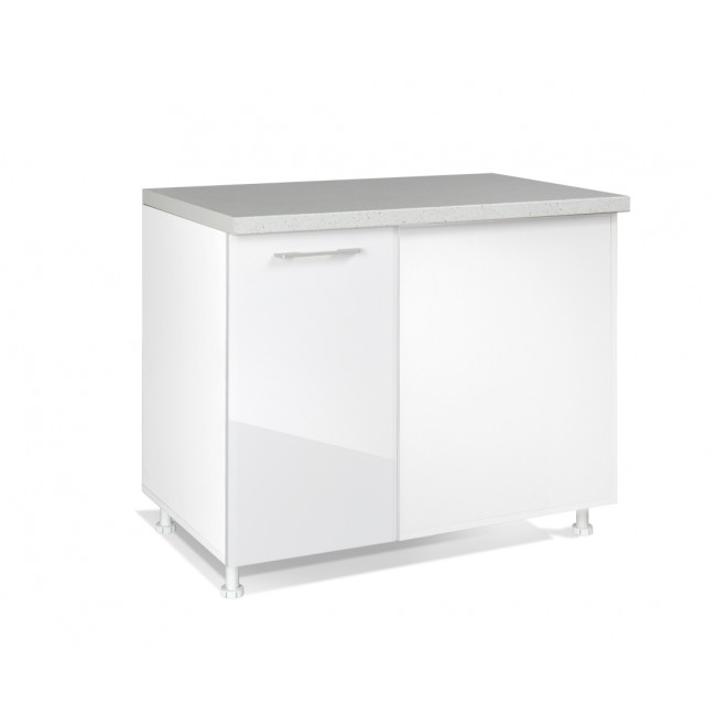 Κάτω ντουλάπι κουζίνας "IN MDF" σε λευκό γυαλιστερό χρώμα 100x60x85