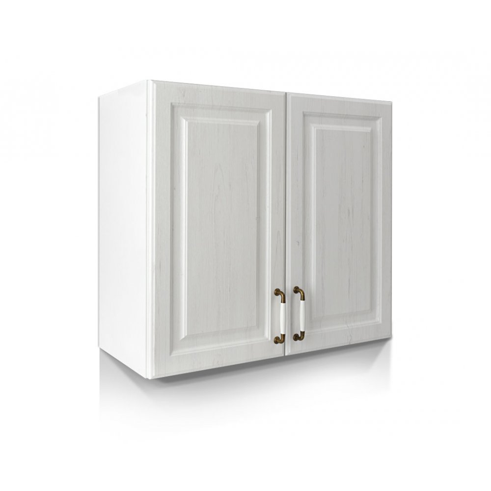 Πάνω ντουλάπι κουζίνας "RUSTIK" σε λευκό ρουστίκ χρώμα 80x31x72