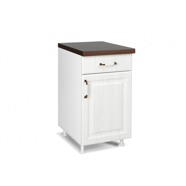 Ντουλάπι κουζίνας "RUSTIK" με συρτάρι σε λευκό ρουστίκ χρώμα 45x60x85