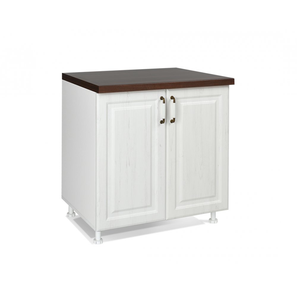 Κάτω ντουλάπι "RUSTIK" σε λευκό ρουστίκ χρώμα 80x60x85