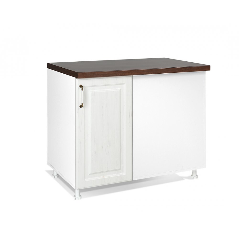 Κάτω ντουλάπι κουζίνας "RUSTIK" σε λευκό ρουστίκ χρώμα 100x60x85