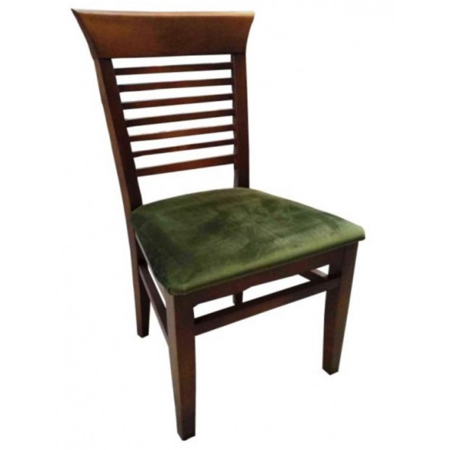 Καρέκλα "ASIA" από μασίφ ξύλο σε χρώμα σκούρο καρυδί-πράσινο 47x46x93