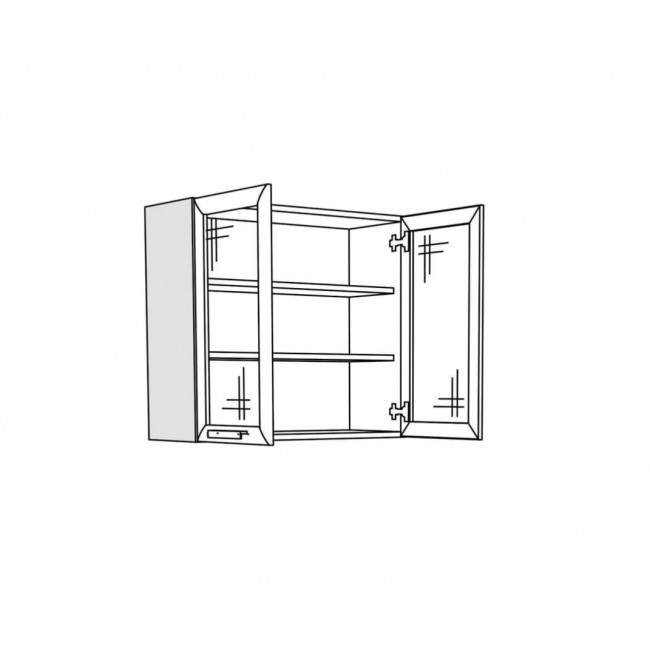 Πάνω ντουλάπι κουζίνας "IN" γυάλινο σε χρώμα της άμμου ματ 80x31x72