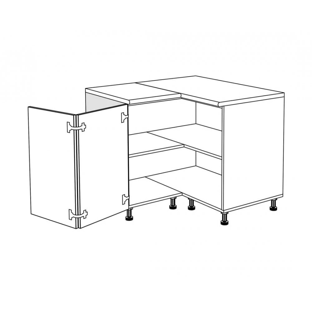 Γωνιακό ντουλάπι κουζίνας "ΙΝ" σε χρώμα της άμμου ματ 100/60x100/60x85