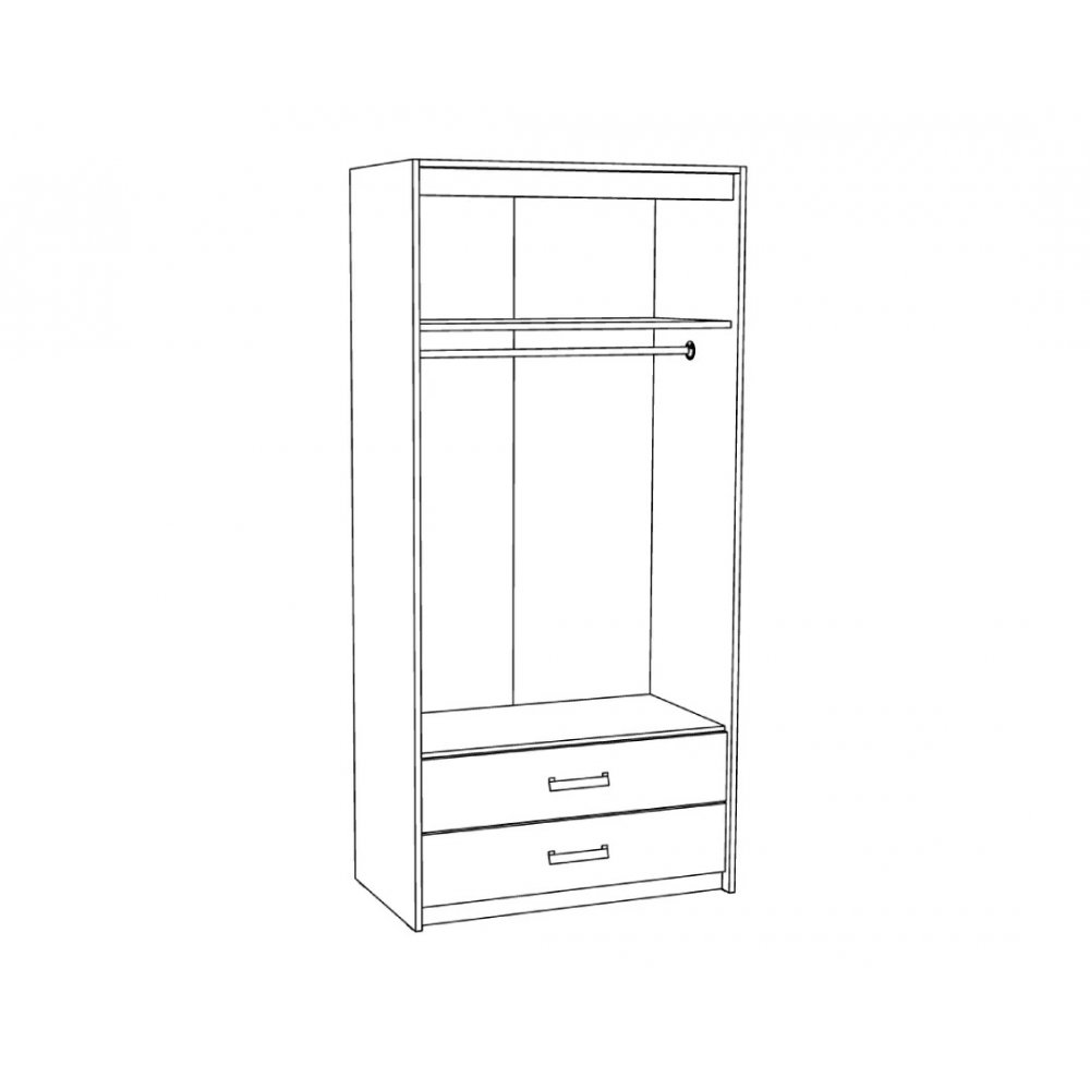 Ντουλάπα "KINDER" δίφυλλη σε χρώμα δρυς/μπλε 96x52x203