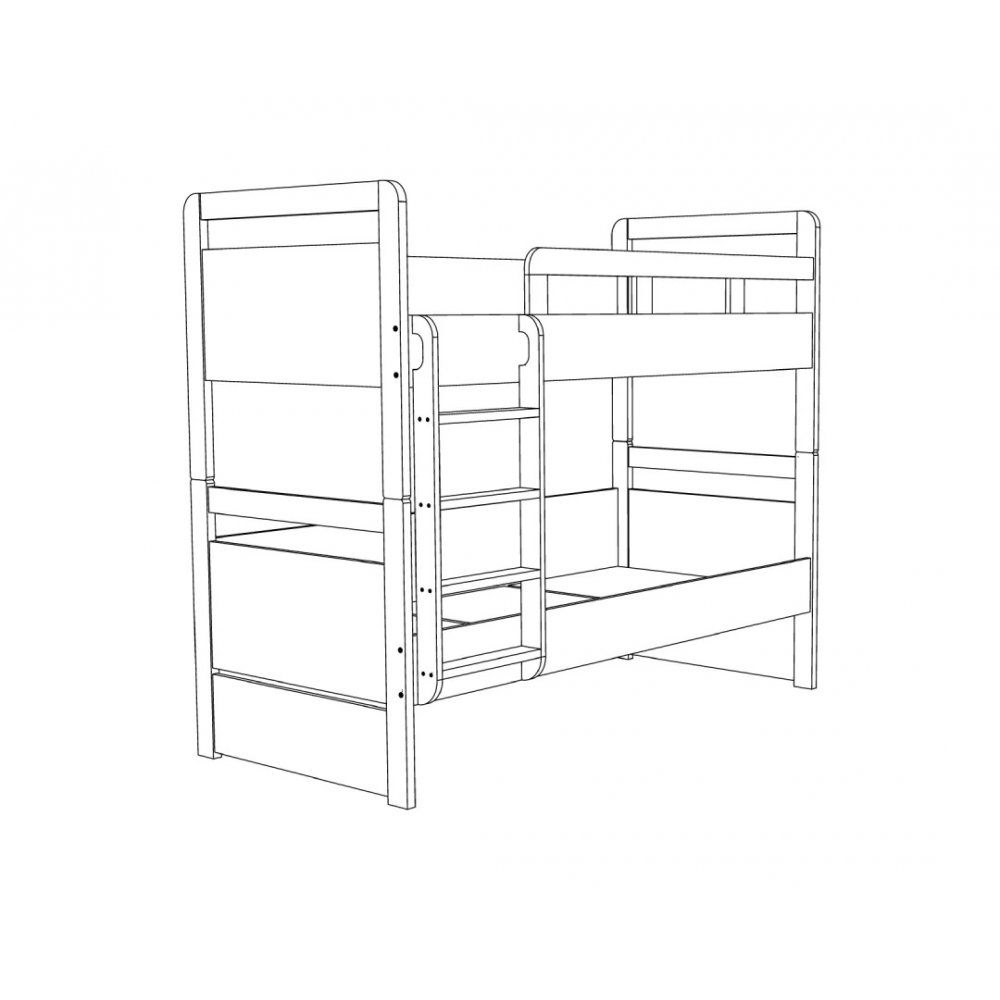 Κουκέτα παιδική "KINDER" στο χρώμα δρυς/πούρου 207x97x176