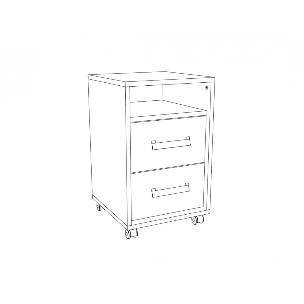 Κομοδίνο "KINDER" σε χρώμα δρυς/μπλε 40x42x64