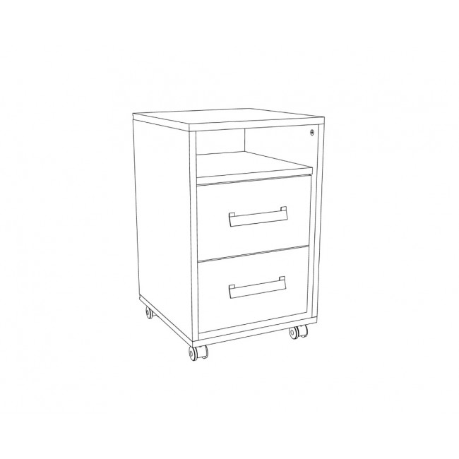 Κομοδίνο "KINDER" σε χρώμα δρυς/μπλε 40x42x64