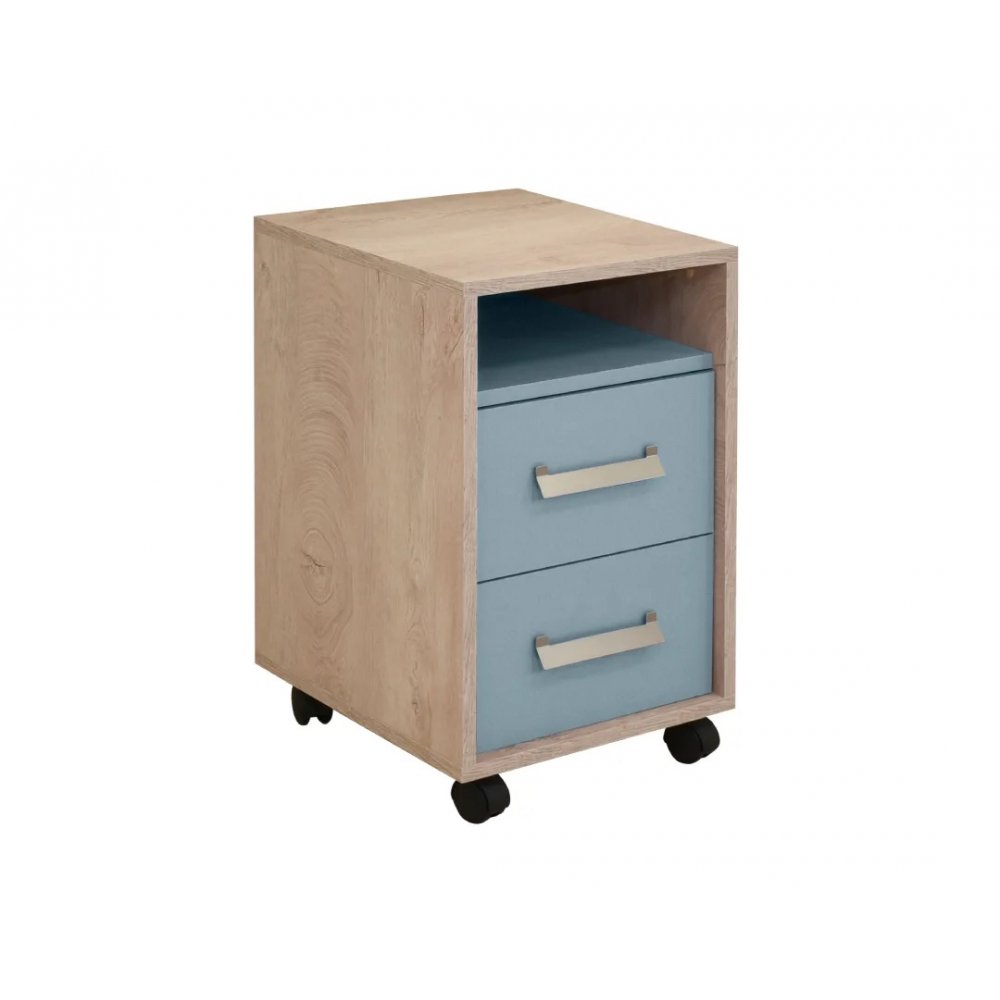 Κομοδίνο "KINDER" σε χρώμα δρυς/μπλε 40x42x64