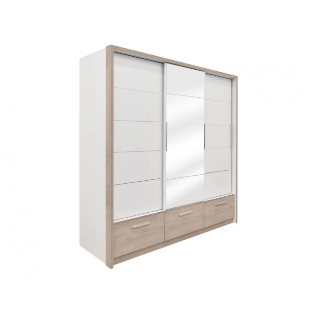 Ντουλάπα "KALIOPA 230" σε χρώμα λευκό/δρυς 229x64x222