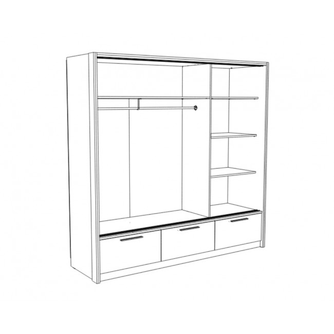 Ντουλάπα "KALIOPA 230" σε χρώμα φυσικό δρυς/ανθρακί 229x64x222